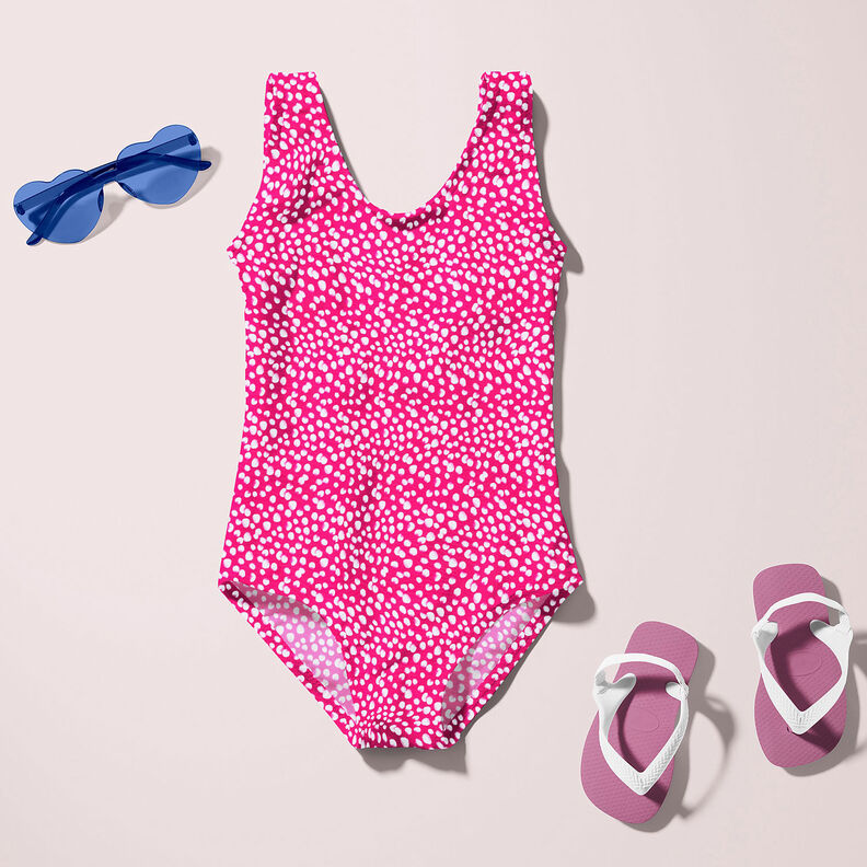 Baddräktstyg med små prickar – intensiv rosa/vit,  image number 9