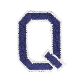 Applikation Bokstaven Q [ Höjd: 4,6 cm ] – marinblått, 