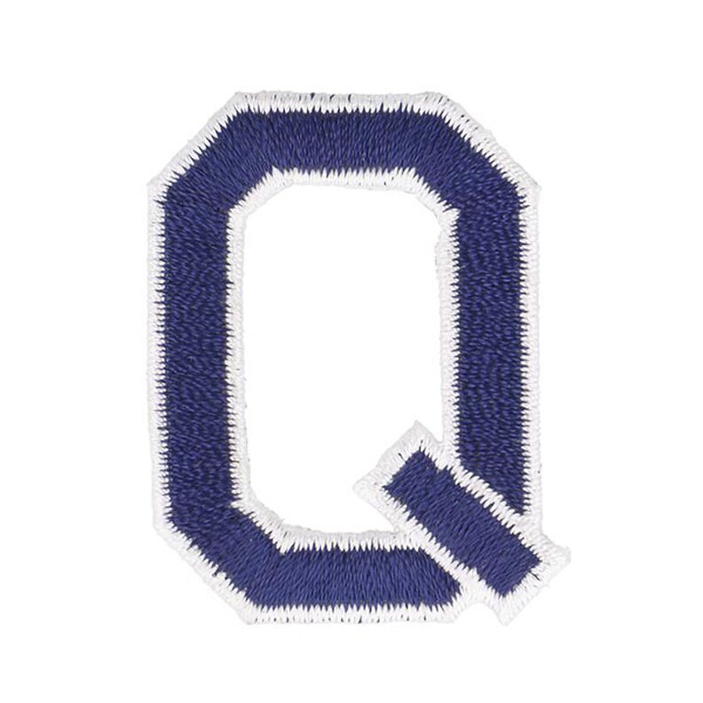 Applikation Bokstaven Q [ Höjd: 4,6 cm ] – marinblått,  image number 1
