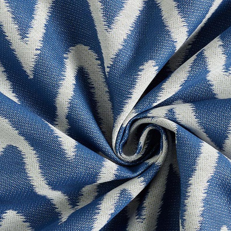 Outdoortyg jacquard Ikatmönster – blå,  image number 3