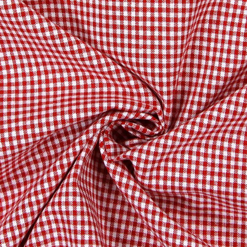 Bomullstyg Vichy rutig 0,2 cm – rött/vit,  image number 2