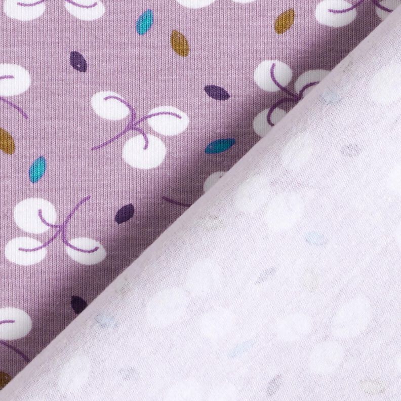 Bomullsjersey Grenar och prickar – lavender,  image number 4