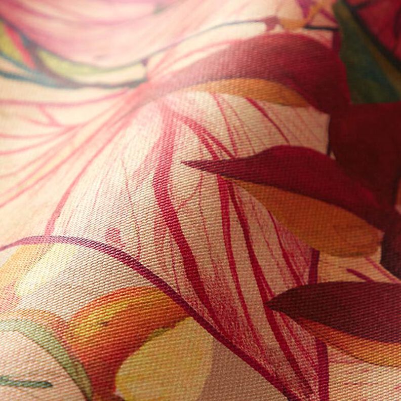 Outdoortyg Canvas exotiska blad – kaminrött/lila,  image number 2
