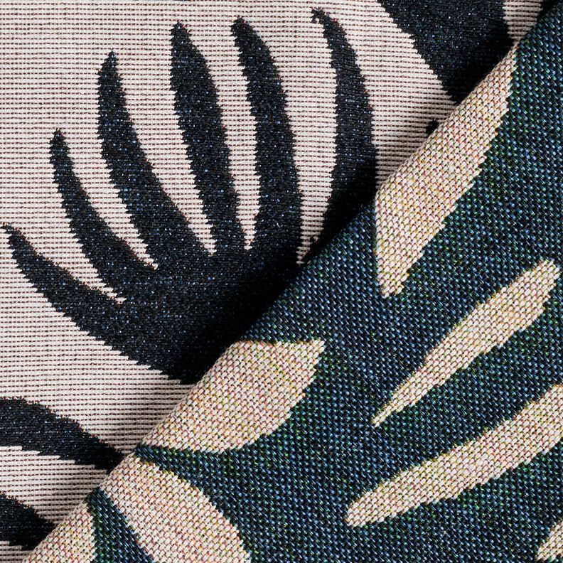 Dekorationstyg Gobeläng Abstrakta växter – ljusbeige/svart,  image number 4