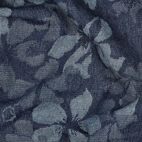 Denim/bomullsmix blommor – jeansblå, 