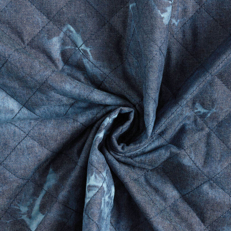 quiltat tyg chambray batik – jeansblå,  image number 4