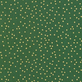 Bomullstyg Poplin fina prickar – grön/guld, 