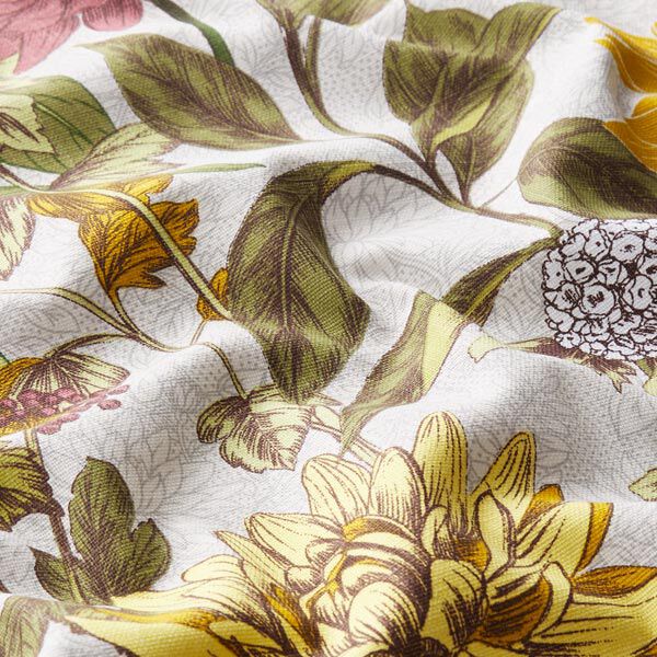 Dekorationstyg panama blomtryck – dimgrå,  image number 2