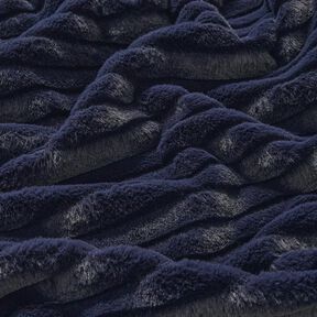 Fuskpäls med breda horisontella ränder – nattblå, 