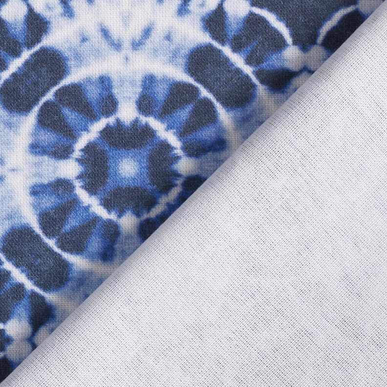 Dekorationstyg Canvas batikcirklar – indigo/vit, image number 4