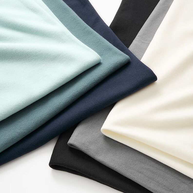 Bomullsfleece Enfärgat – isblå,  image number 5