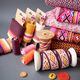 GOTS Ribbade muddar CUFF ME COLLEGE [ 140 cm | 7 cm ] | Albstoffe – bordeauxrött/rött,  thumbnail number 7