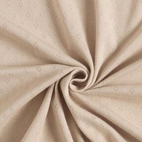 Finstickad jersey med hålmönster – beige, 