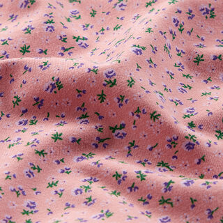 Bomullsjersey Millefleur – gammalt rosa, 