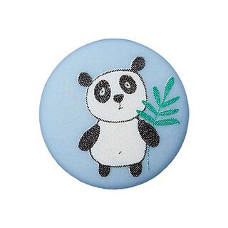 Polyesterknapp Ögla Panda – ljusblått, 