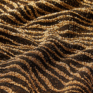 Jersey med lurex-zebramönster – svart/gammalguld, 