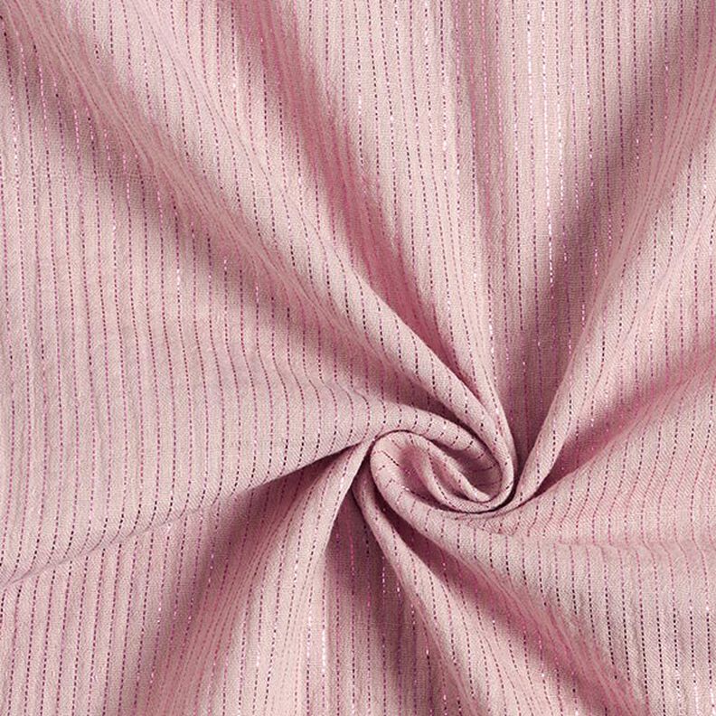 Bomull muslin med skimrande ränder – rosa,  image number 4
