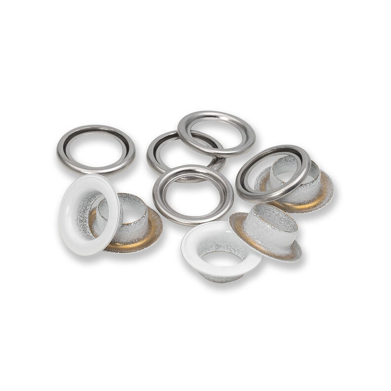 Öljetter med brickor [20 stycken | Ø 11 mm] | Prym – vit/silvermetallic,  image number 2