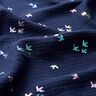 Muslin/Dubbel-krinkelväv Svalor Folietryck | Poppy Fabrics – nattblå/färgmix,  thumbnail number 2