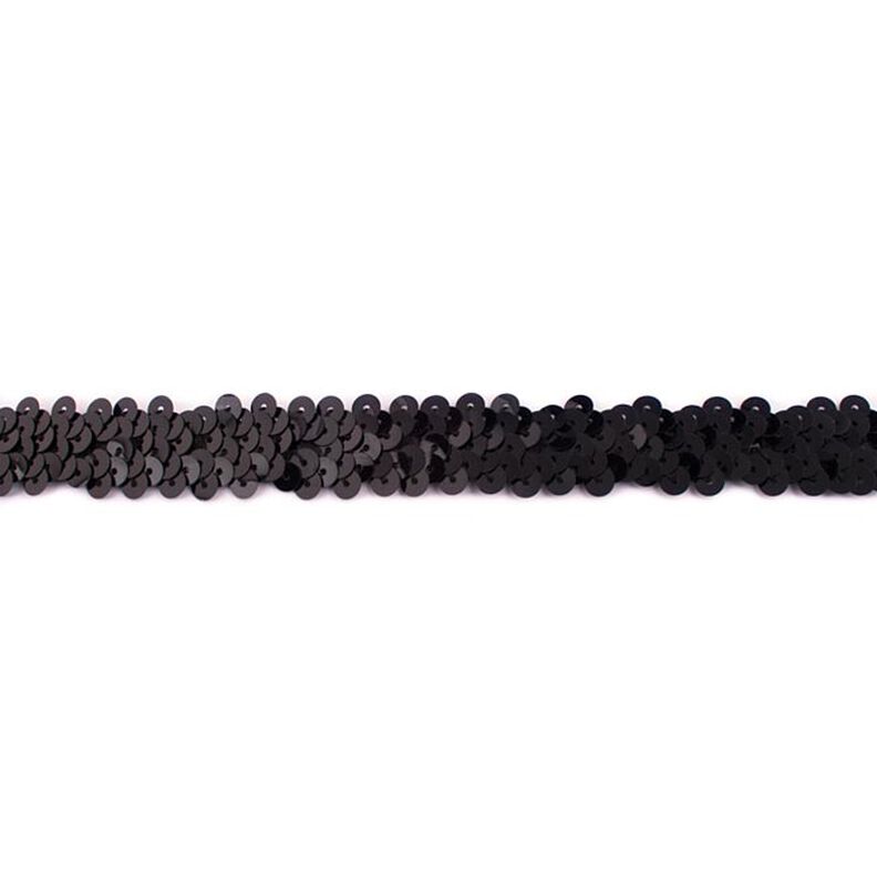 Elastisk paljettbård [20 mm] – svart,  image number 1