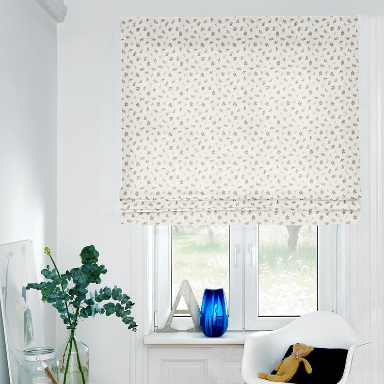 Muslin/Dubbel-krinkelväv kvistar | Poppy Fabrics – elfenbensvit/moka, image number 6