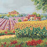 dekorationspanel Gobeläng Blommande landskap – kaminrött/ljusbeige,  thumbnail number 1