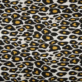 Viskosjersey Stora leopardfläckar – ljusgrått/currygul, 