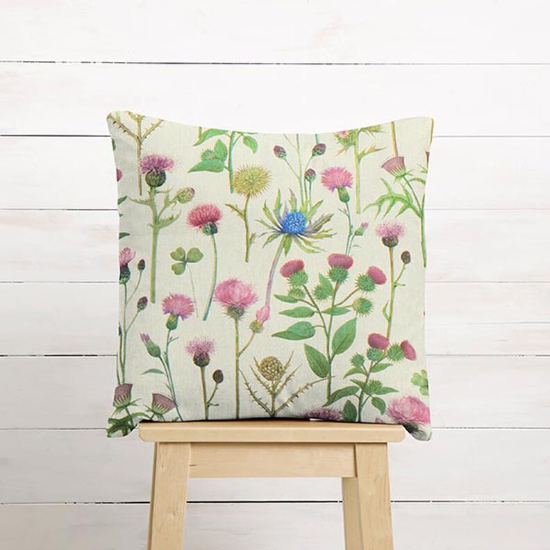 Dekorationstyg Halvpanama tistlar – pinjegrön/natur,  image number 7