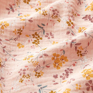 Muslin/Dubbel-krinkelväv romantiska blomrankor – rosa, 