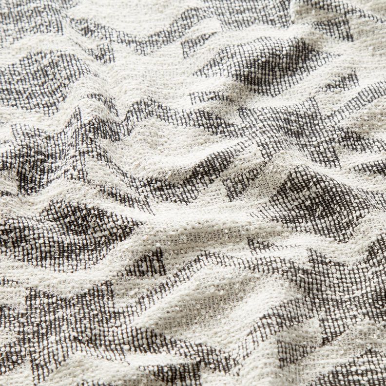 Stickad bouclé chevron – svart/vit, image number 2