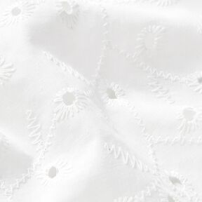 Bomullstyg hålbroderi blomrankor – vit, 