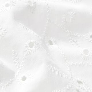 Bomullstyg hålbroderi blomrankor – vit, 