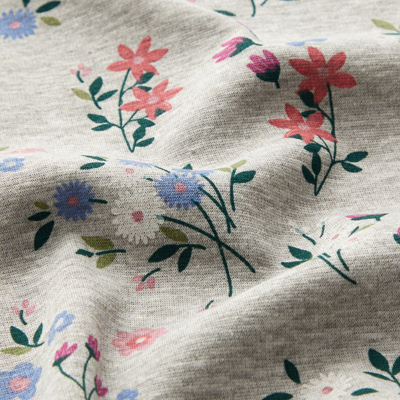 Alpfleece blomsteräng Melange – silvergrå,  image number 2
