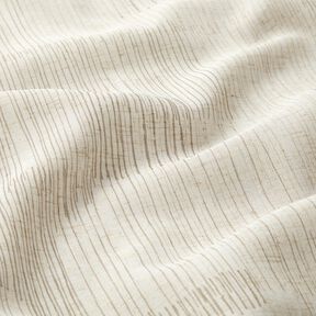 Gardintyg Linne-mix oregelbundna ränder  – mörkbeige/natur, 
