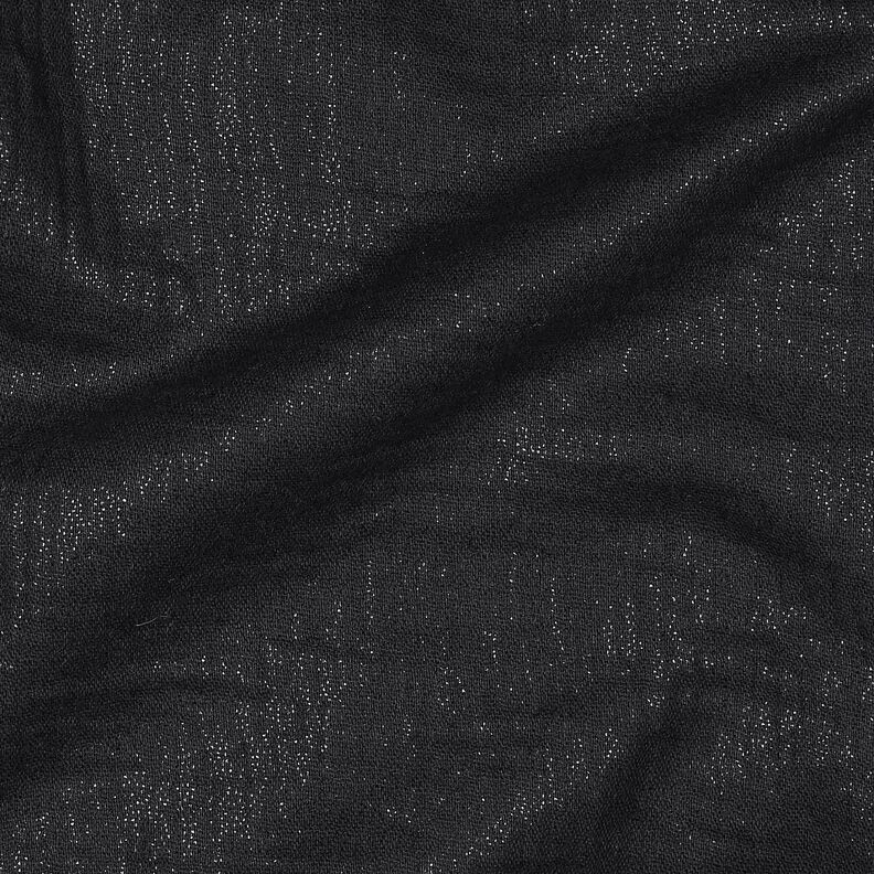Muslin/Dubbel-krinkelväv Fina glitterprickar | Poppy Fabrics – svart,  image number 2