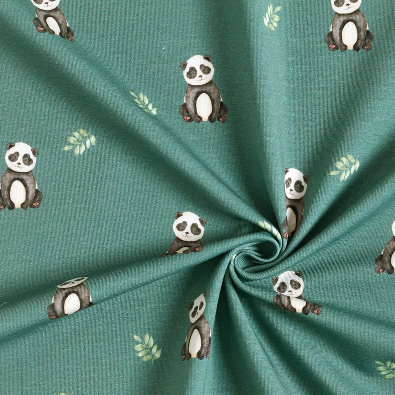 GOTS French Terry Sommarsweat Panda Digitaltryck – vass,  image number 3