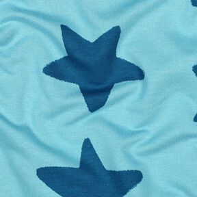Mjuk sweat stjärnor | Poppy Fabrics – lysande blå/havsblå, 