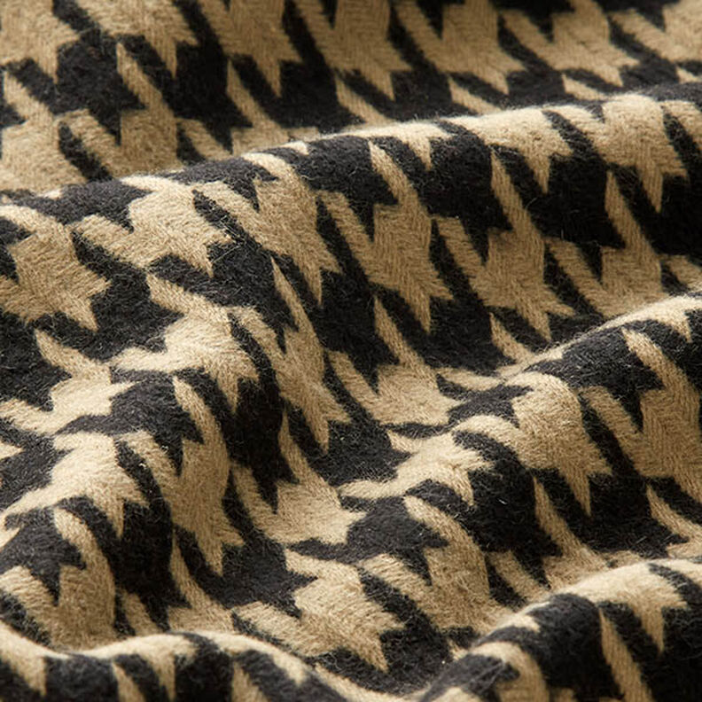 Kapptyg bomullsmix houndstooth-mönster – svart/anemon,  image number 2