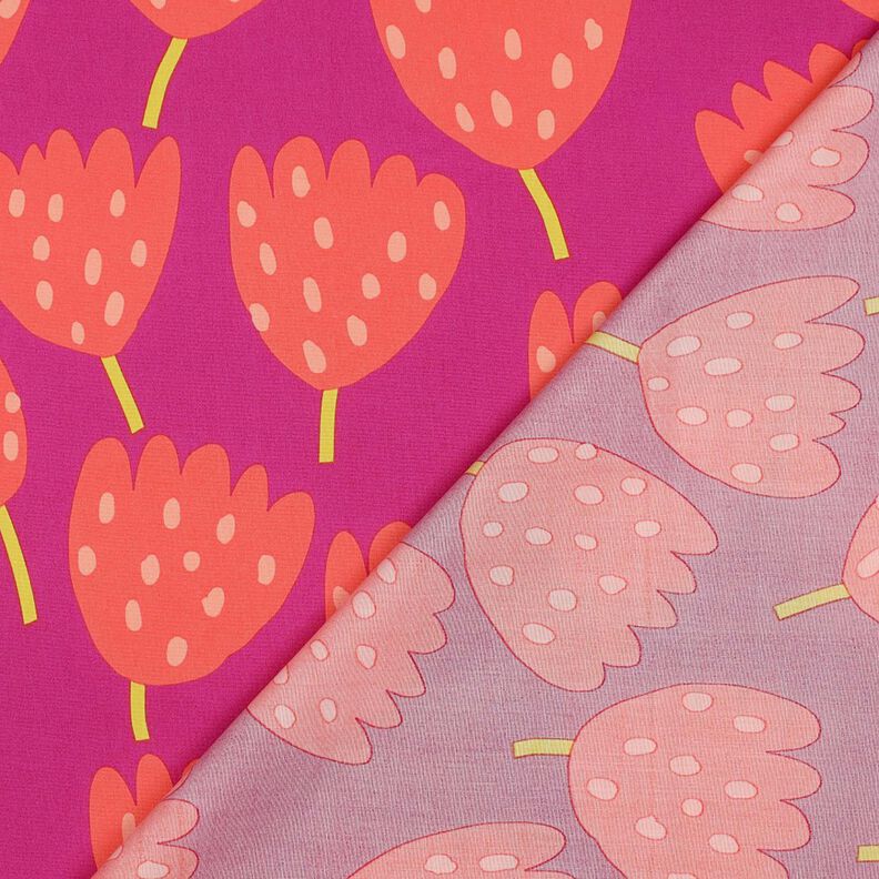 Bomullspoplin Tulips | Nerida Hansen – purpur/korall,  image number 4