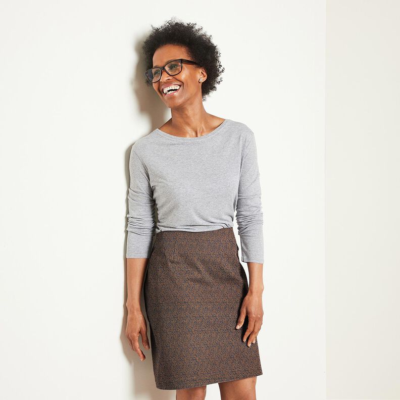byxtyg i denim-look med leopardmönster – mellanbrunt/nattblå,  image number 5