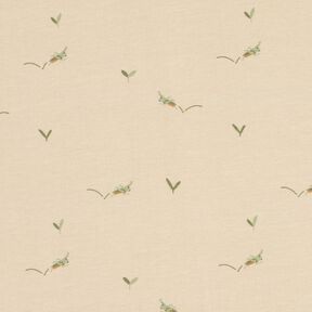 Bomullsjersey Gräshoppor – cashew, 