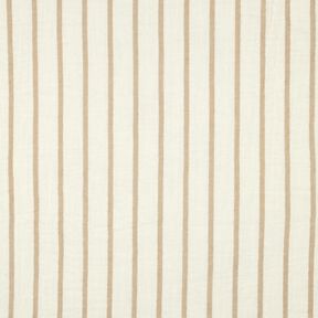 Muslin/Dubbel-krinkelväv Ränder i färgat garn  | Poppy Fabrics – mandel/yllevit, 