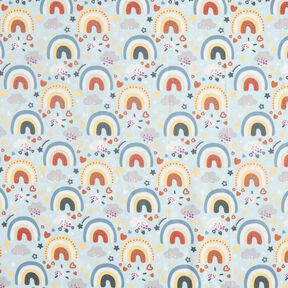 Poplin regnbåge – ljusblå, 