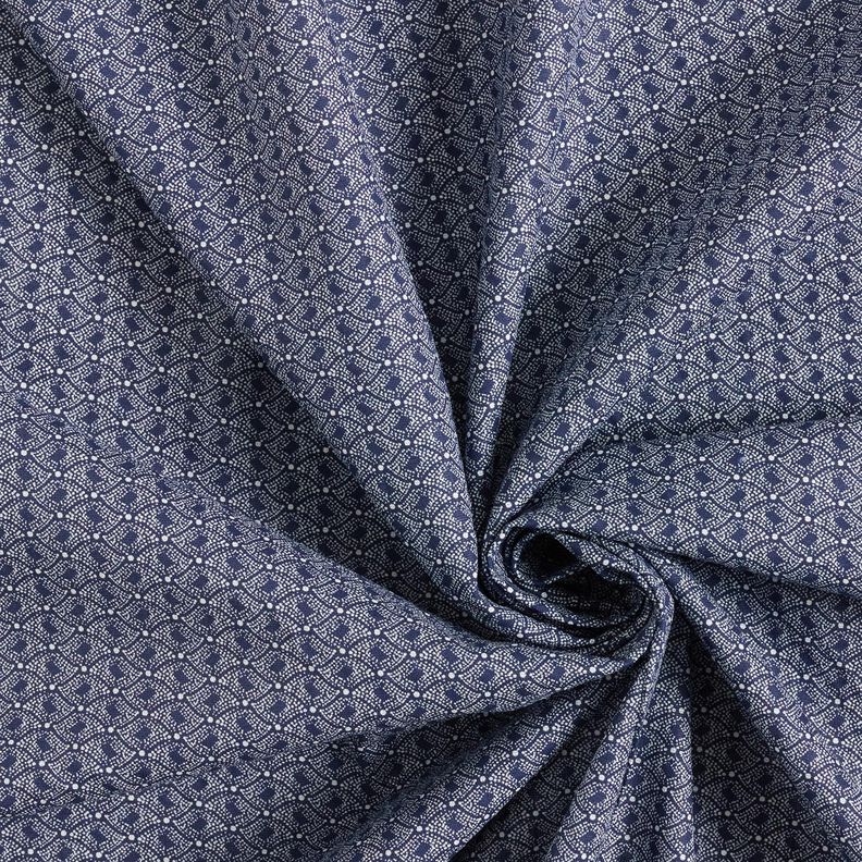 bomullstyg abstrakta romber – marinblått,  image number 3