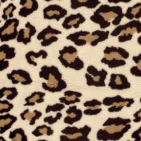 sherpa teddyplysch leopardmönster – mandel/svart, 