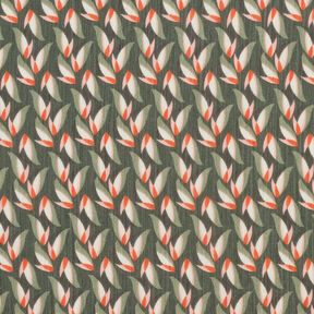 Crepe-chiffong bladmönster – svart/vass, 