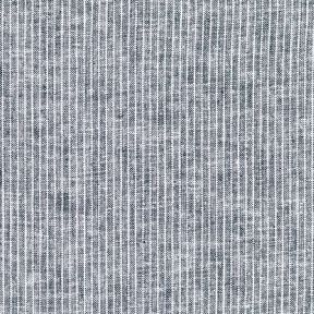 Linne-bomulls-mix Smala ränder – nattblå/vit, 