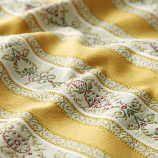 Möbeltyg Jacquard Biedermeier Ränder – kräm/gul, 