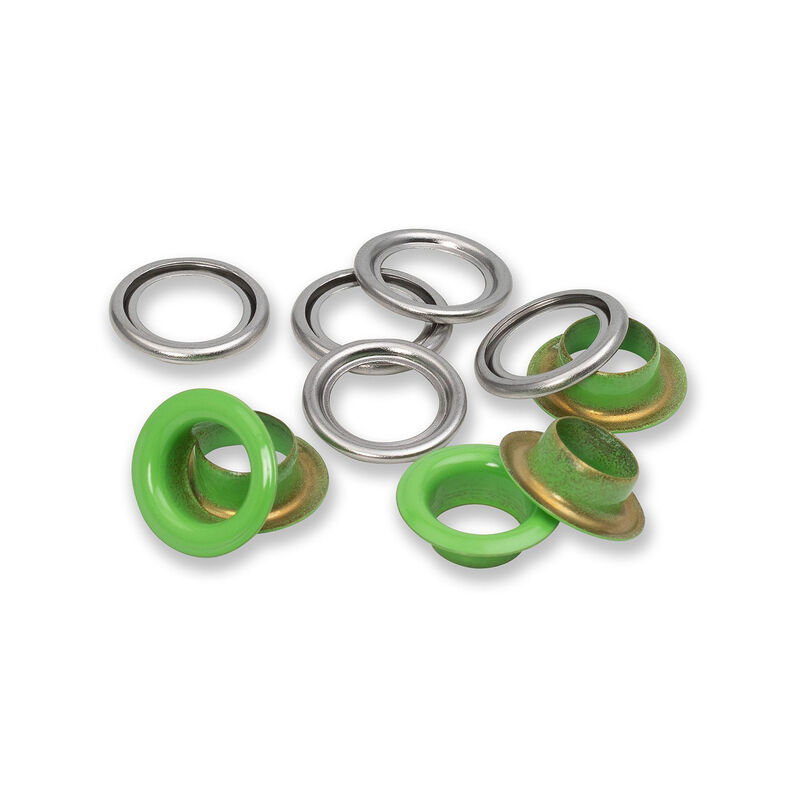 Öljetter med brickor [20 stycken | Ø 11 mm] | Prym – ljusgrön/silvermetallic,  image number 2