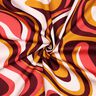 Bomullssatin Retrovågor | Poppy Fabrics – bordeauxrött/currygul,  thumbnail number 3